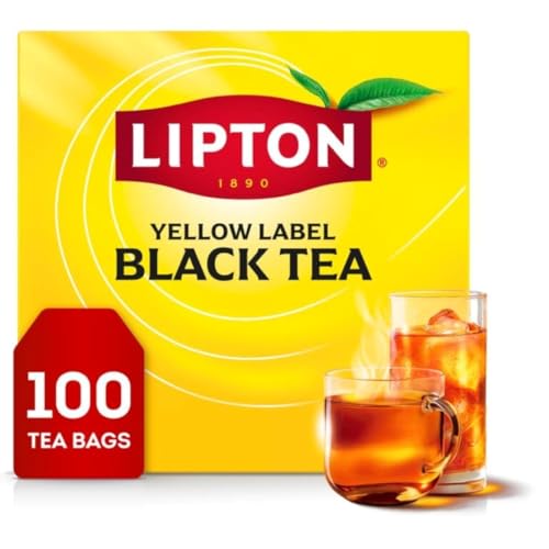 Lipton Black Tea Bags – 100 Count of High Caffeine Orange Pekoe Tea for Hot or Iced