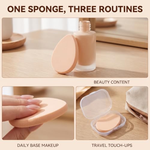 5-Piece Beige Makeup Sponge Blender Set for Flawless Foundation
