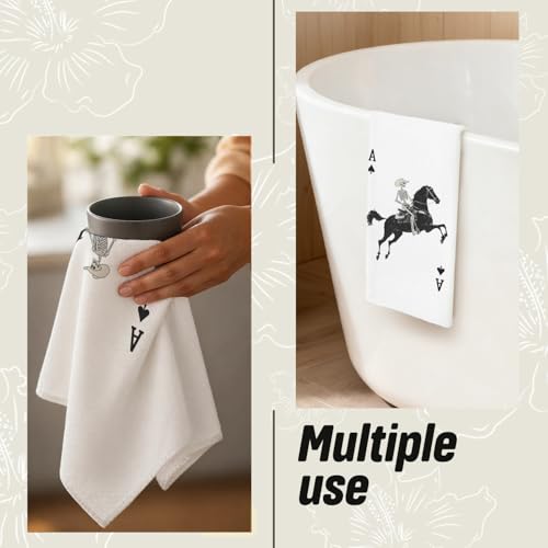 Gothic Skeleton Kitchen Towels - Funny Cowboy Skull Design, 16x24 Inch