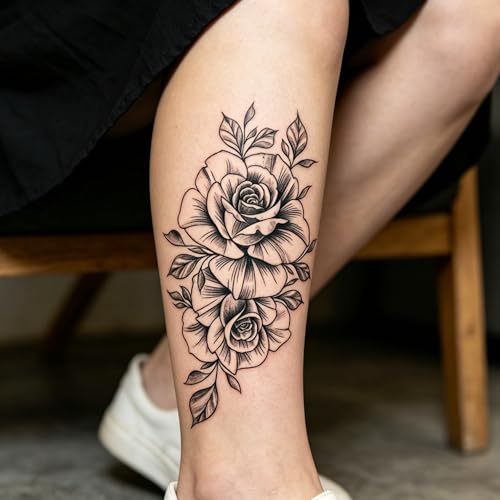 VERDBOOK Semi-Permanent Floral Cluster Temporary Tattoos (2 Sheets)