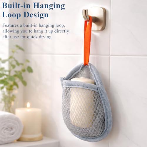 10 Pack Exfoliating Soap Saver Bags, Dual Texture Mesh Soap Pouch