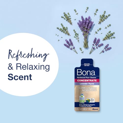 Bona Lavender Thyme Hardwood Floor Cleaner Concentrate 4-Pack | Residue-Free & Eco-Friendly