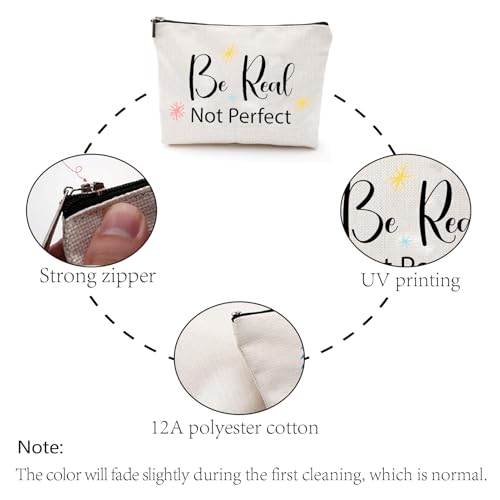 CREATCABIN Canvas Makeup Bag Travel Cosmetic Pouch 10x7 Inch