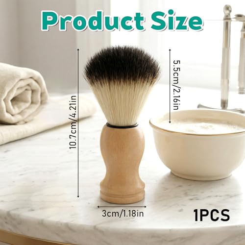 Viliqiou Men's Shaving Brush with Wooden Handle & Soft Synthetic Bristles