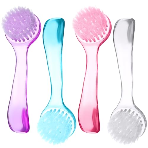 Snuviax 4-Piece Soft Nail Cleaning Brush Set with Handle Grip
