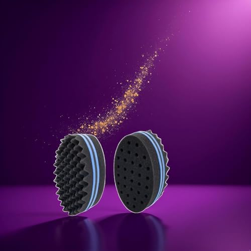 DPWOUM Double-Sided Barber Hair Sponge Brush for Curls, Twists and Waves