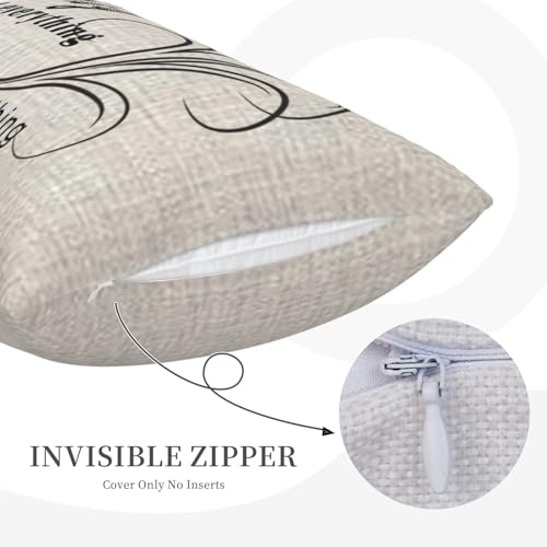 NIDITW Inspirational 12x20 Inch Cotton Linen Throw Pillow Cover - Pray About Everything