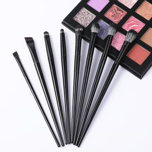 Ahltoiex 8 Pcs Professional Eye Makeup Brushes Set for Eyeshadow Smudging and Eyeliner