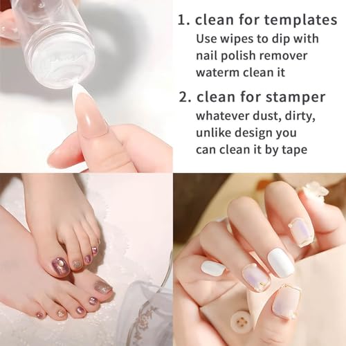 French Tip Nail Stamp Kit with Replacement Heads for DIY Manicure