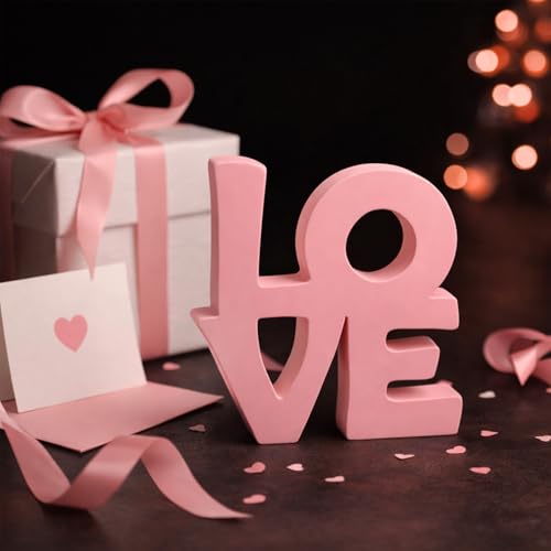 Love Blocks Wooden Table Decor - Romantic Valentine's Day Sign