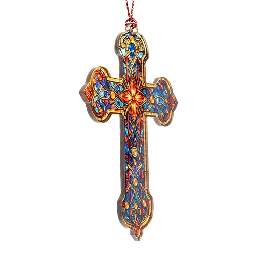 Nativity Cross Christmas Ornament 2026 - Religious Holiday Decor (Cross2)