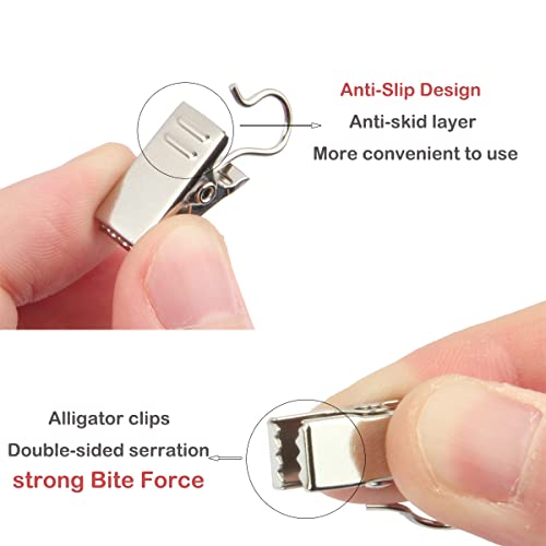 30 Pack Heavy Duty Curtain Clips with Hooks - Bright Silver