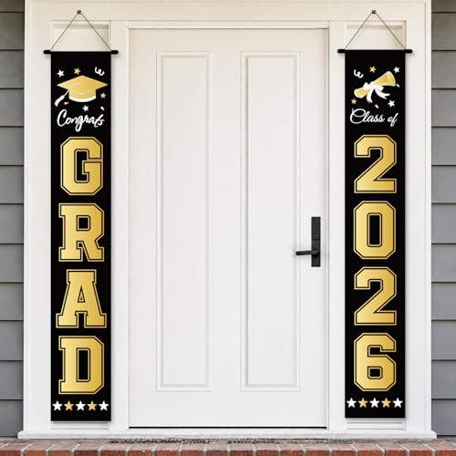 Graduation Door Banner Set - GRAD & Class of 2026, 71x12 in