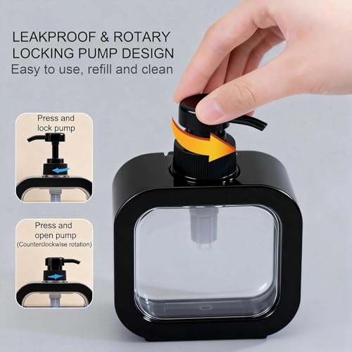 10oz Refillable Soap Dispenser - Leak-Proof PET Plastic - Black