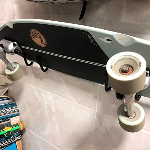 RUZUO Adjustable Wall Mount Skateboard & Longboard Hanger Set - Sibling Variation 2