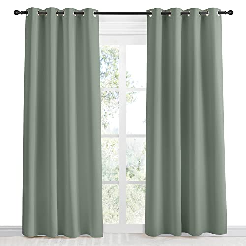 NICETOWN Greyish Green Blackout Curtain Panel - 55" x 86"