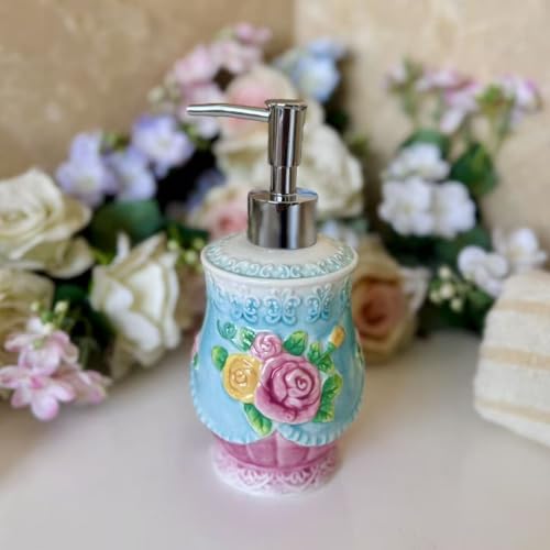 Victoria Rose Ceramic 4-Piece Bathroom Accessory Set - Multicolour