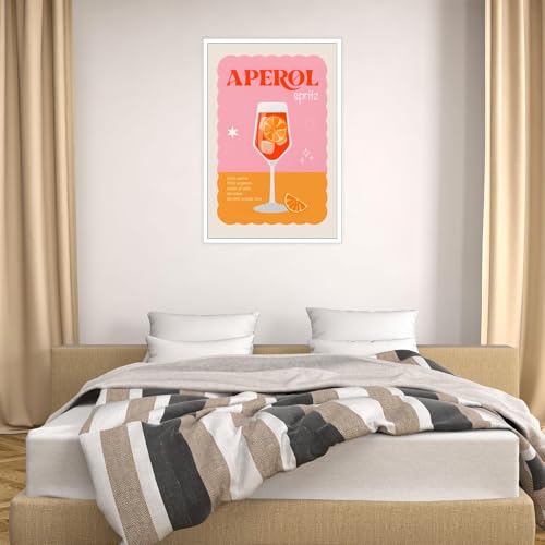 Aperol Spritz Wall Art Cocktail Canvas Poster 12x16in
