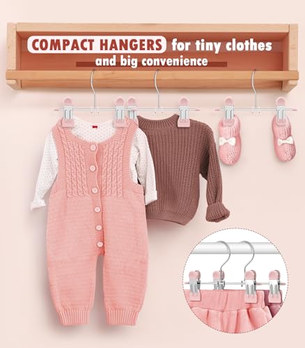 DOIOWN 10 Pack Baby Pants Hangers with Clips - Non-Slip Closet Organizer