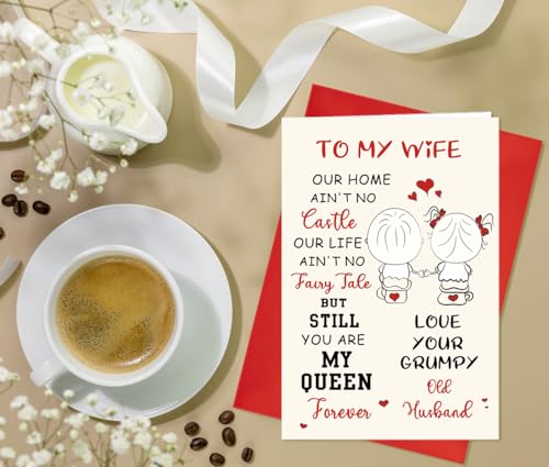 Romantic Anniversary Card for Wife - Elegant Greeting Card