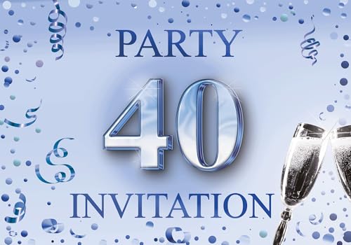 Edition Colibri 40th Birthday Invitation Cards Set of 10 Elegant Fill-in