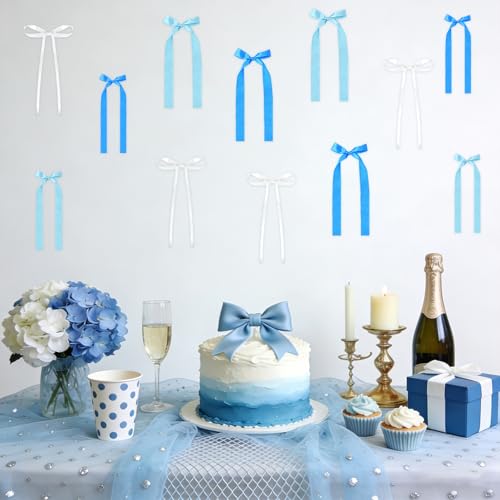12 Pcs Satin Ribbon Bows Set for Birthday & Party Decor