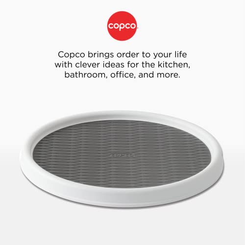Copco 12-Inch Non-Skid Lazy Susan Turntable - White/Gray (Pack of 2)