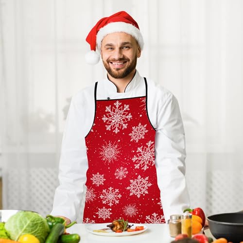 Christmas Snowflakes Apron for Men Women Kids - Holiday Kitchen Cooking & Baking