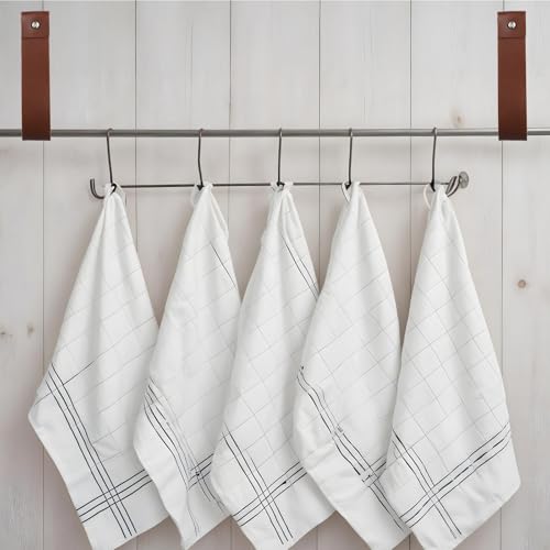 10pcs Brown PU Leather Hanging Straps Wall Hooks for Towels & Curtains