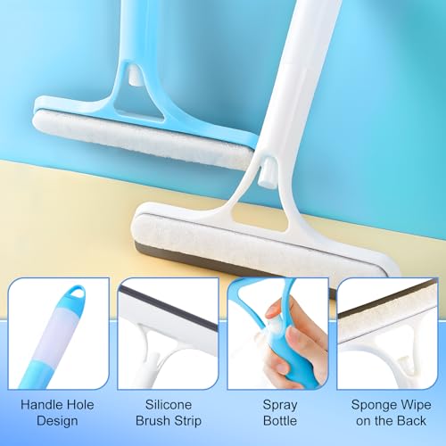 EuftEale Blue 3-in-1 Window Cleaning Squeegee with Spray - All-Purpose Glass & Surface Cleaner Tool