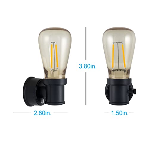 Edison Filament Night Light 2-Pack with Dusk to Dawn Sensor - Black