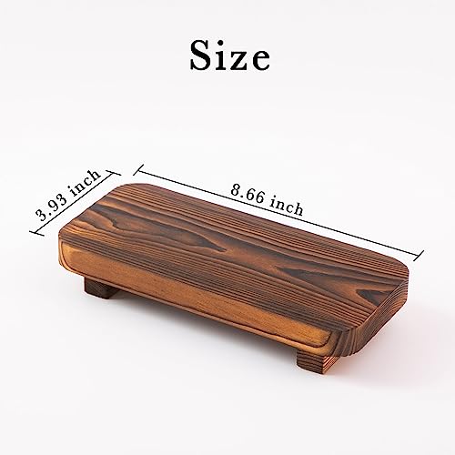FLYIEE Natural Wood Soap Tray - Decorative Riser for Kitchen & Bath