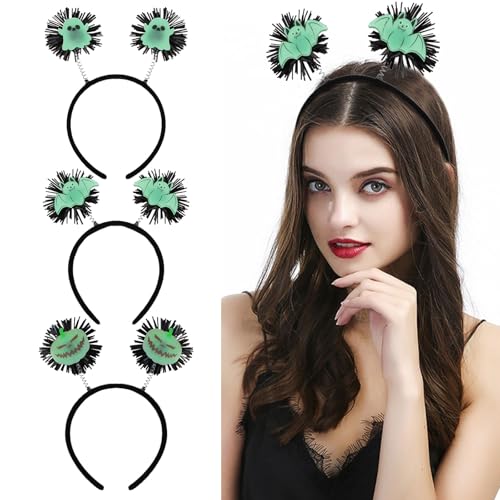 ANBALA 3Pcs Glow in the Dark Pumpkin Headband Halloween Hair Accessories