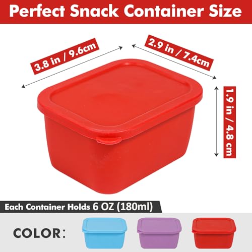 KOLUTI 3-Pack Silicone Snack Containers - 6 Oz, Leak-Proof & BPA Free