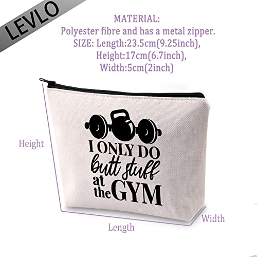 LEVLO Funny Gym Makeup Bag Fitness Workout Gift Pouch