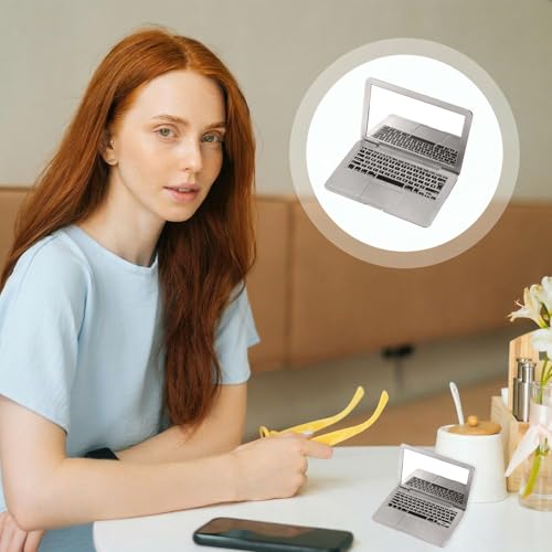 Mini Laptop Pocket Mirror - Foldable Compact Travel Makeup Mirror