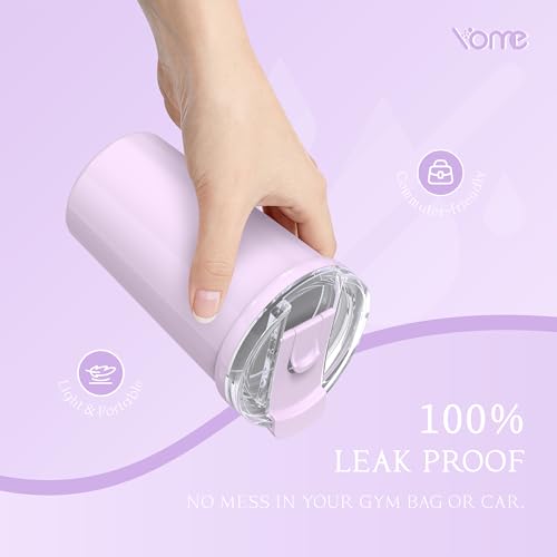 YOME 12oz Insulated Coffee Cup - Light Purple Leak-Proof Travel Tumbler