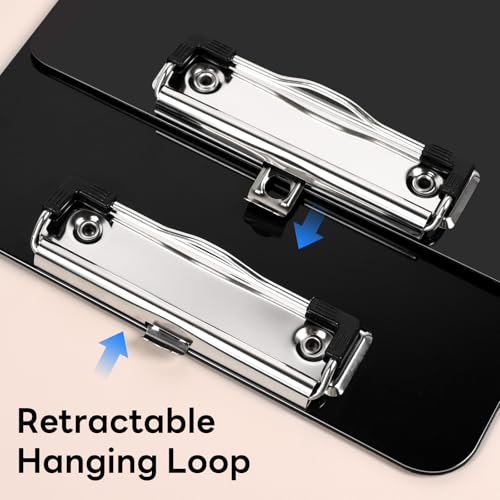 A5 Small Black Clipboard with Strong Metal Clip - 7 x 10