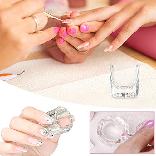 Bulex Clear Glass Dappen Dish for Nails 2 Pack - Acrylic Liquid Powder Cup