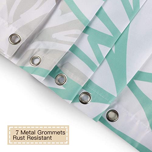 RosieLily Dahlia Floral Shower Curtain, Teal and Gray Water-Repellent Fabric