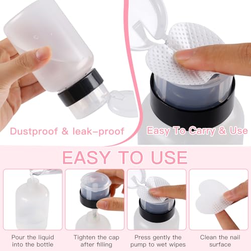 540 Lint-Free Nail Wipes with Pump Dispenser Bottle for Gel Polish