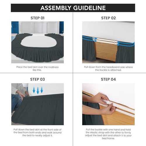 Utopia Bedding King Size Bed Skirt - Easy Wrap Around Microfiber, 16" Drop - Fade Resistant & Non-Slip Design