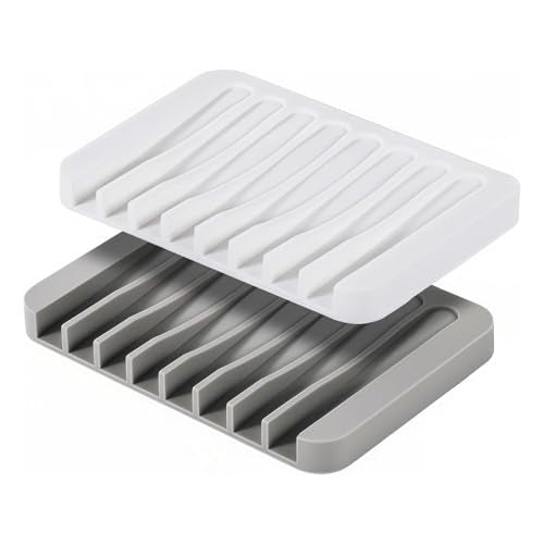 Asltw 2-Pack Premium Silicone Soap Holder - Self-Draining Design