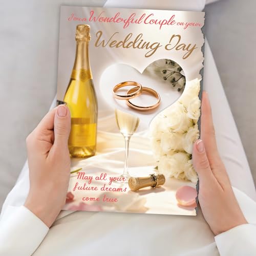 Missonemi Wedding Card for Bride and Groom, 5x7 Inch Couple Greeting Card