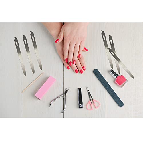 Metal Nail Files 6-Pack - 5.5 Inch Stainless Steel Double Sided Manicure Tools
