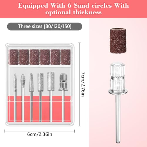 12-Piece Tungsten Carbide Nail Drill Bits Set with Sanding Bands