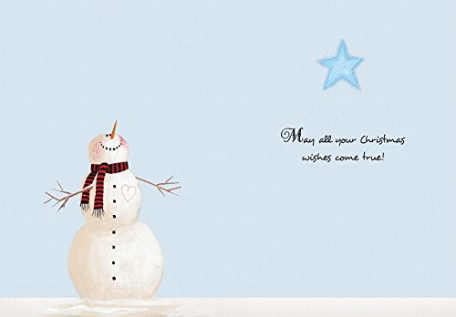 Snowman Christmas Card Set with Glitter Accents, 14 Pack