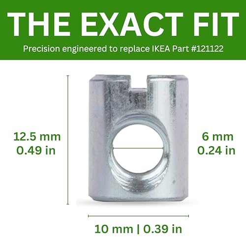 Cross Dowel Barrel Nut Sleeve Replacement for IKEA #121122 - Pack of 8
