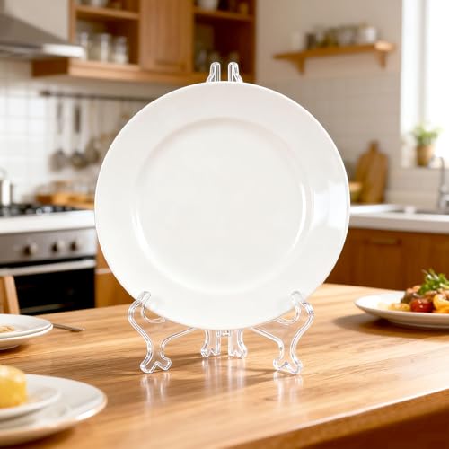 2 Pcs 10-Inch Clear Plastic Plate and Photo Display Stands - Wahijihe