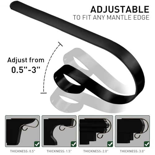 Christmas Stocking Holders for Fireplace Mantle - 6 Pack Adjustable Non-Slip Metal Hooks